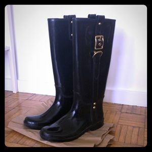 Coach rain boots with gold buckle (size 7.5)